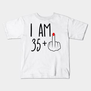 I Am 35 Plus 1 Middle Finger For A 36th Birthday Kids T-Shirt